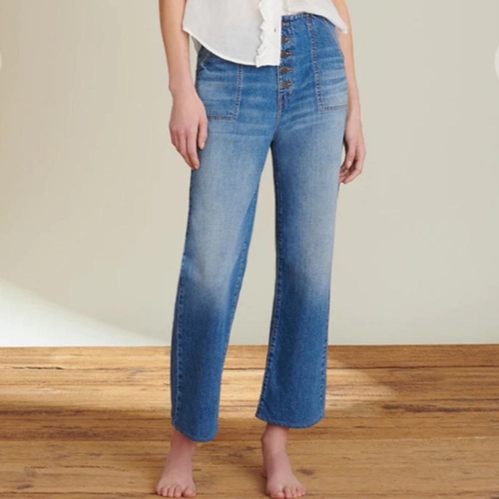 Veronica Beard Crosbie Crop Denim In Juno.